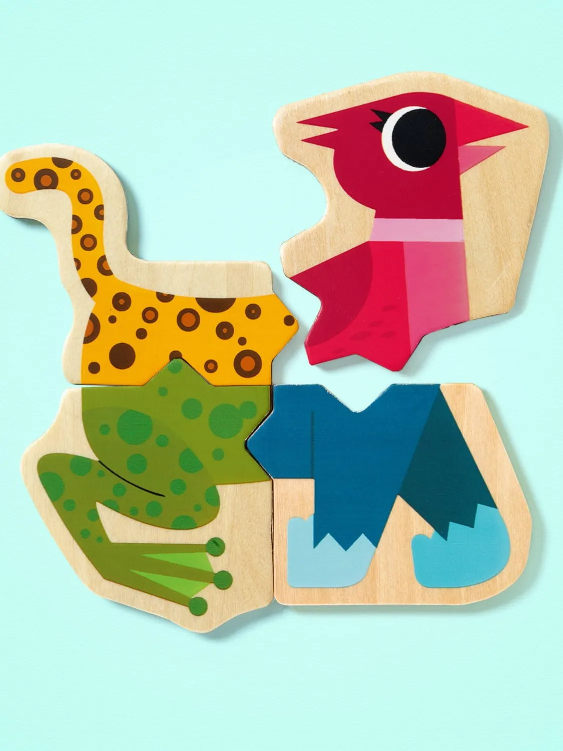 Djeco - drewniane puzzle magnetyczne zwierzęta 4 elementy