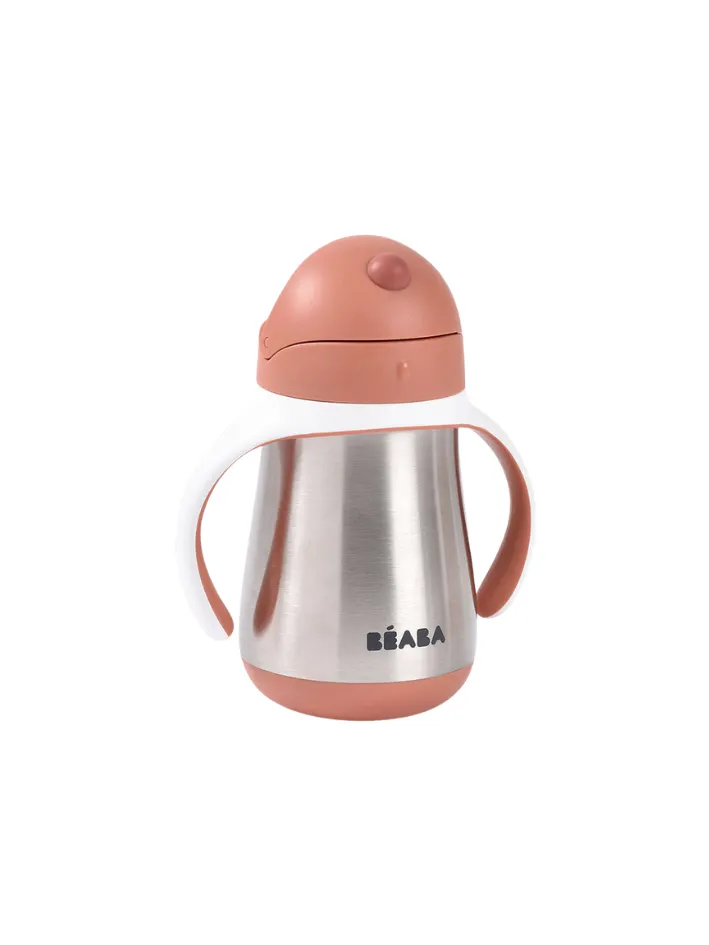Beaba - bidon niekapek ze słomką termiczny 250 ml Terracotta