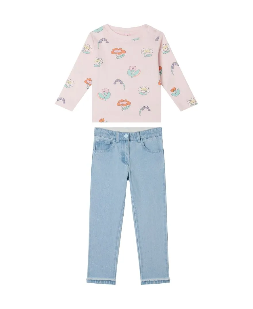 Stella McCartney - stylizacja jeansowa dla dziewczynki Flowers