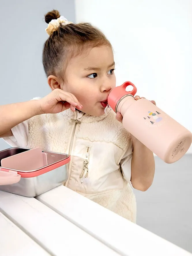 Lassig - bidon ze stali nierdzewnej z ustnikiem i uchwytem Explorer 500 ml Rose/Pink