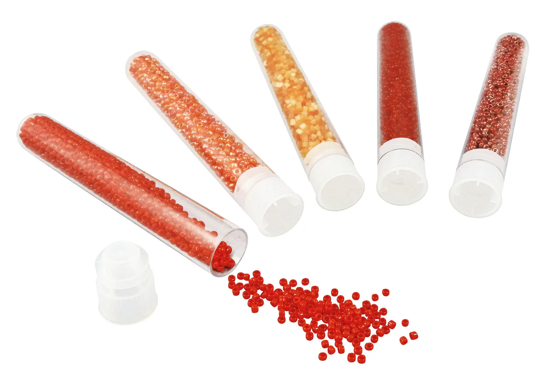 Buki - fiolki z koralikami - odcienie czerwieni Buki - fiolki z koralikami - odcienie czerwieni