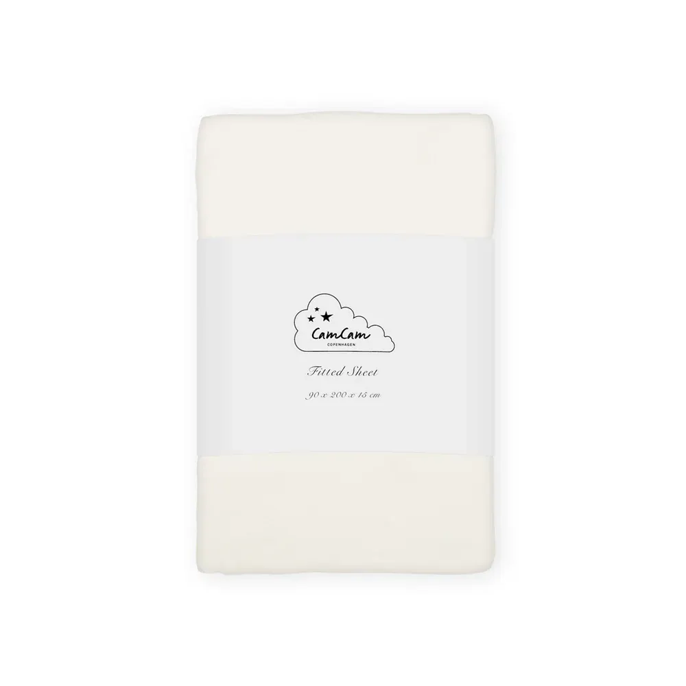 Cam Cam Copenhagen - prześcieradło z gumką na materac 90x120 cm Off-White Cam Cam Copenhagen - prześcieradło z gumką na materac 90x120 cm Off-White