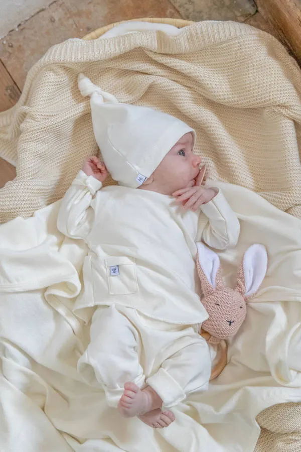 Bamboom - bambusowa bluzka niemowlęca z długim rękawem Pure kremowa