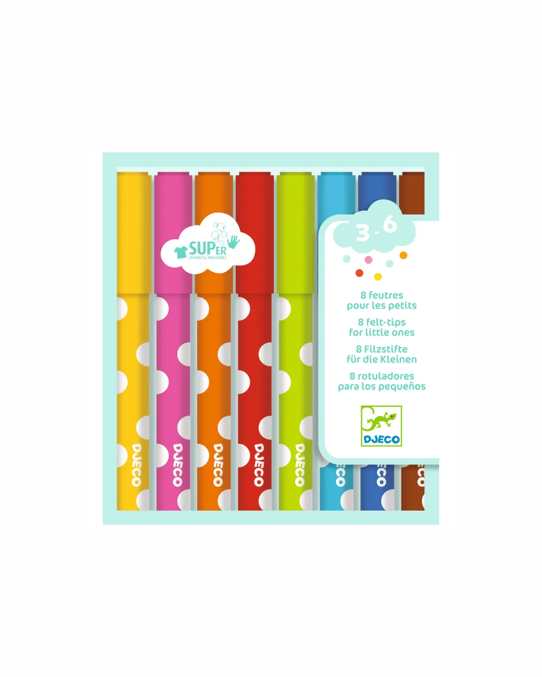 Djeco - flamastry dla najmłodszych 8 kolorów Djeco - flamastry dla najmłodszych 8 kolorów