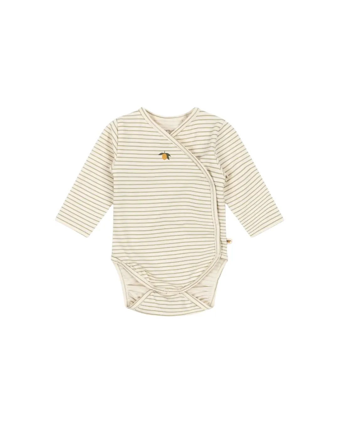 Konges Sløjd - body niemowlęce kopertowe Newborn Basic GOTS Tea Stripe