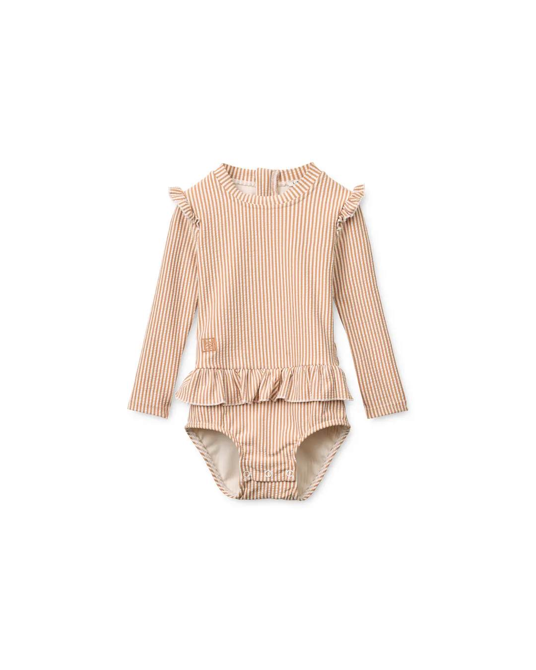 Liewood - kostium kąpielowy z długim rękawem UV Sille Baby Seersucker pale tuscany creme de la creme