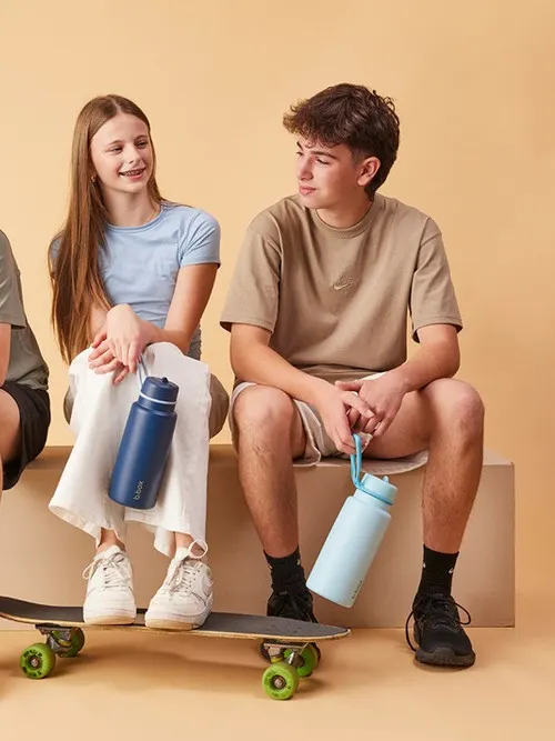 B.box - Butelka termiczna ze składanym ustnikiem – termos ze stali nierdzewnej 1l Lagoon