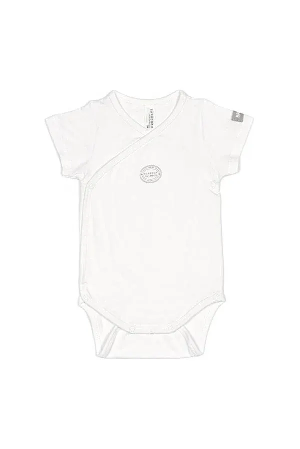Bamboom - bambusowe body kopertowe z krótkim rękawem białe Bamboom - bambusowe body kopertowe z krótkim rękawem białe