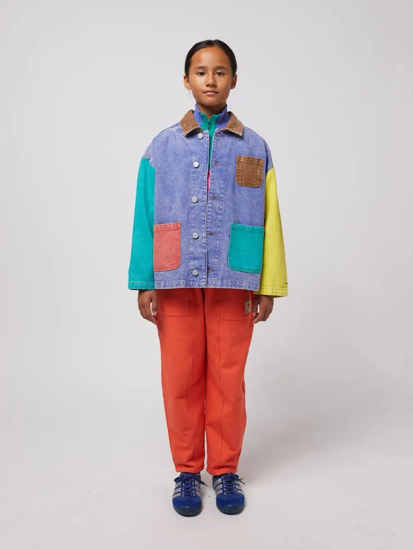BOBO CHOSES - kurtka dziecięca jeansowa Color Block multicolor