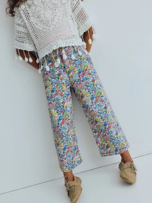 The New Society - szerokie spodnie Lily Pant Verbena Print The New Society - szerokie spodnie Lily Pant Verbena Print