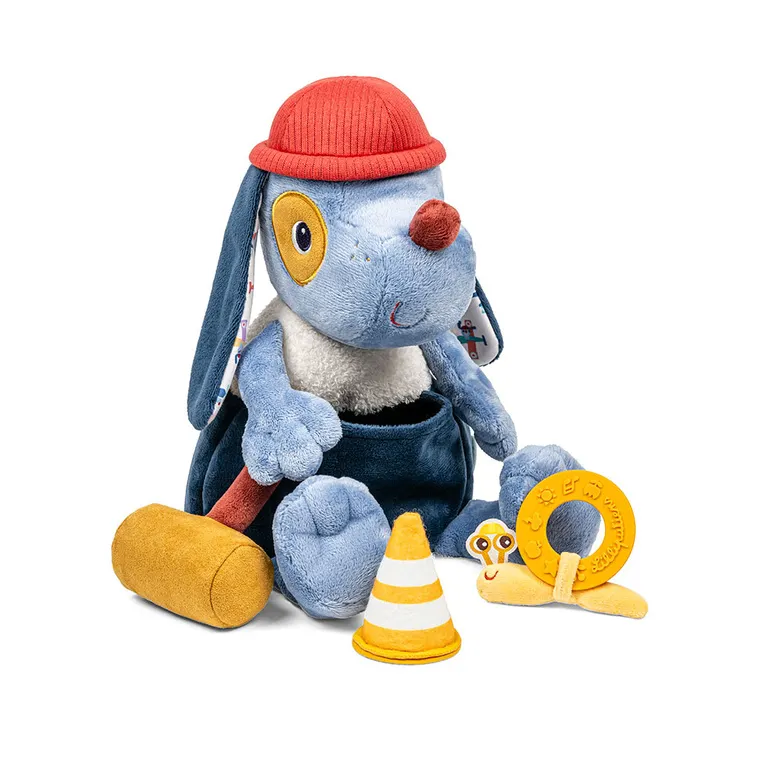 Lilliputiens - przytulanka aktywizująca wielofunkcyjna z akcesoriami Piesek Jules 9m+