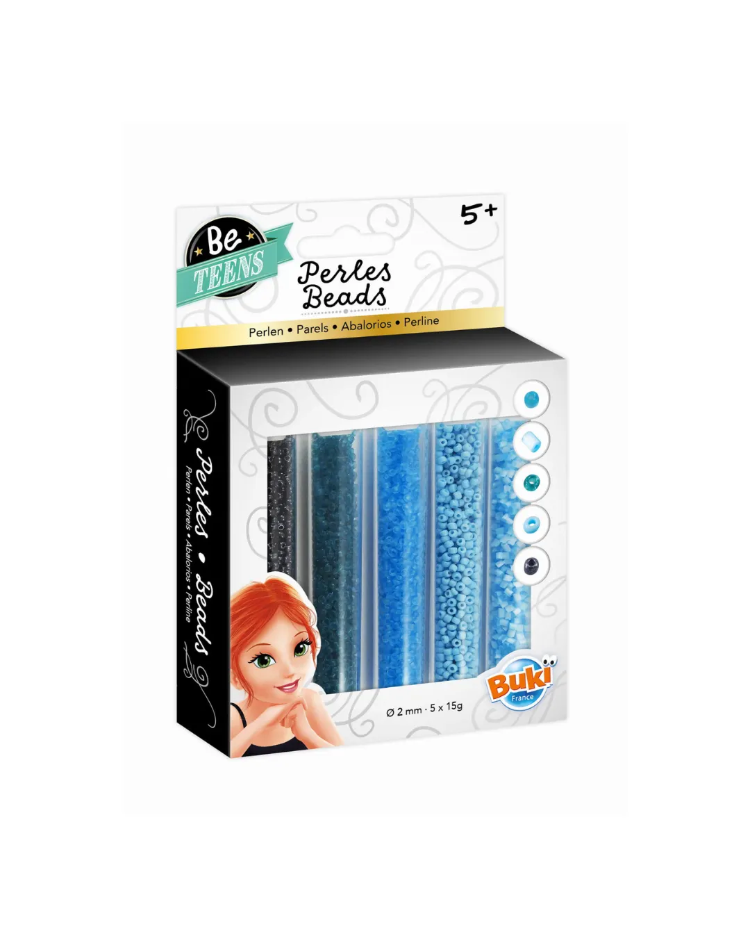 Buki - fiolki z koralikami - odcienie niebieskie Buki - fiolki z koralikami - odcienie niebieskie