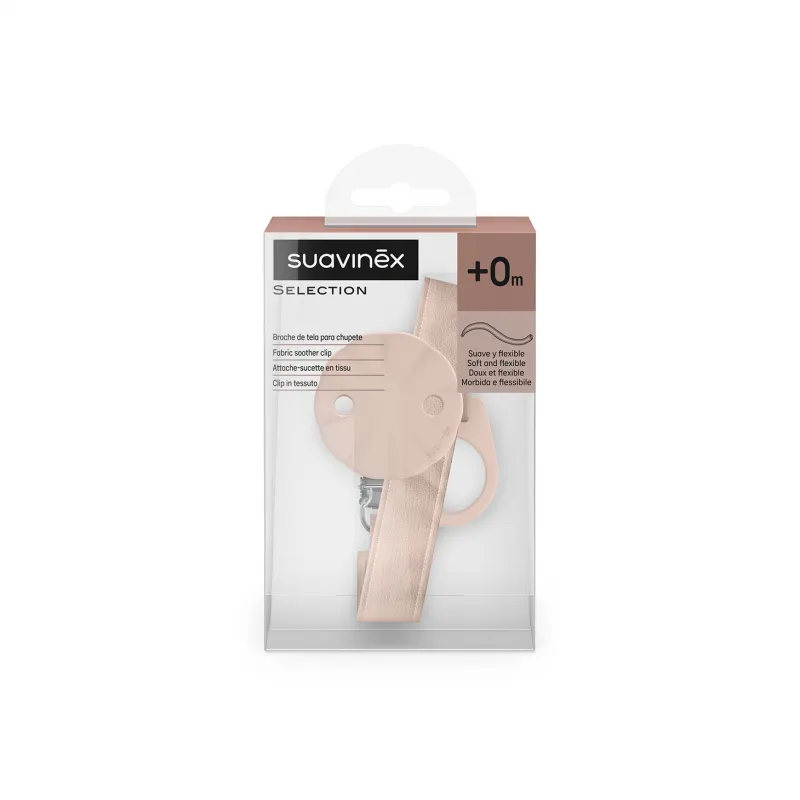 Suavinex - klips do smoczka z tasiemką Wonderland Różowy