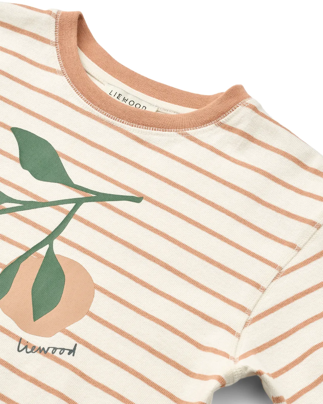 Liewood - koszulka T-shirt z krótkim rękawem w paski Tyler Placement Peach Stripe tuscany rose creme de la creme 