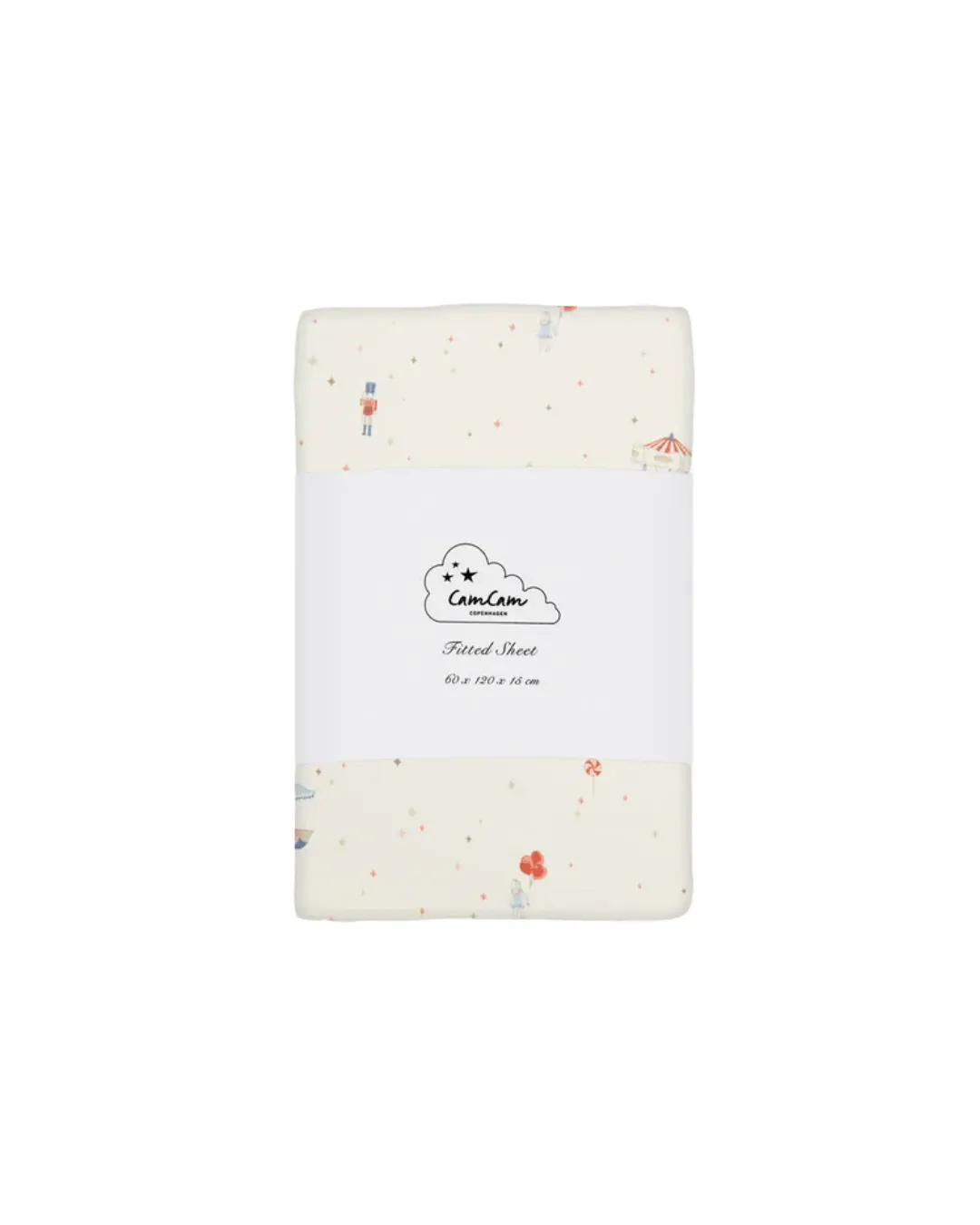 Cam Cam Copenhagen - prześcieradło z gumką 60 x 120 x 15 cm GOTS Carousel Cam Cam Copenhagen - prześcieradło z gumką 60 x 120 x 15 cm GOTS Carousel