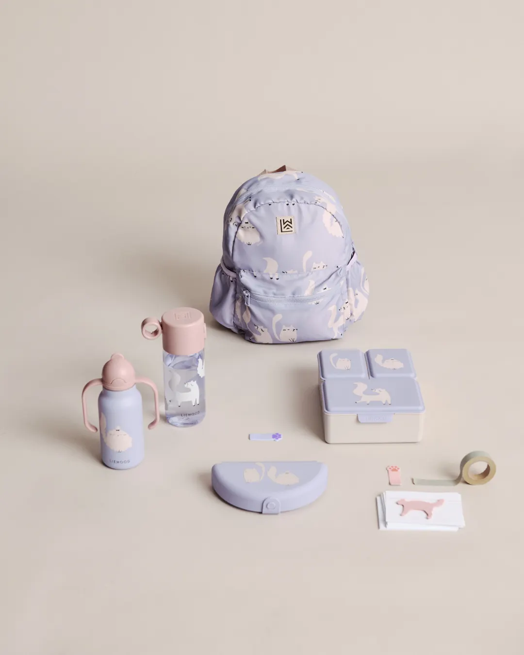 Liewood - lunchbox dziecięcy Driss Cat / Warm lilac