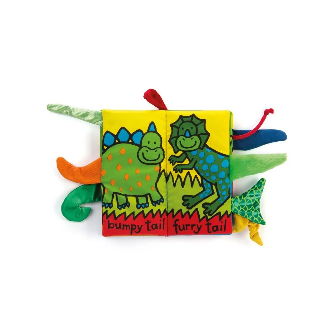 Jellycat - książeczka sensoryczna z ogonami dla dzieci "Dino Tails"