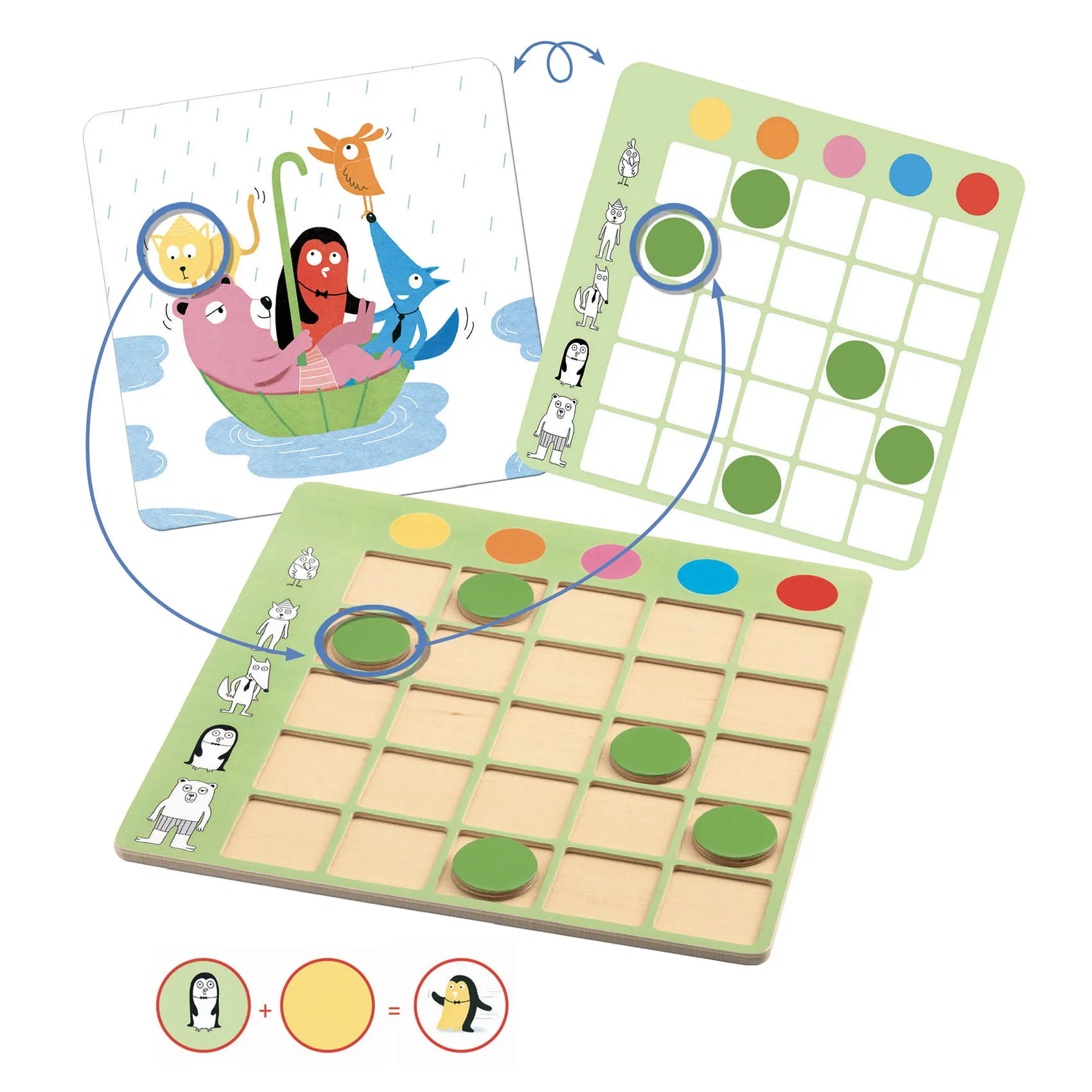 Djeco - drewniana gra Eduludo Animo Colorix Djeco - drewniana gra Eduludo Animo Colorix