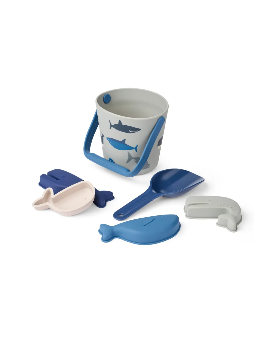 Liewood - zestaw plażowy Gilma Shark / Dove blue