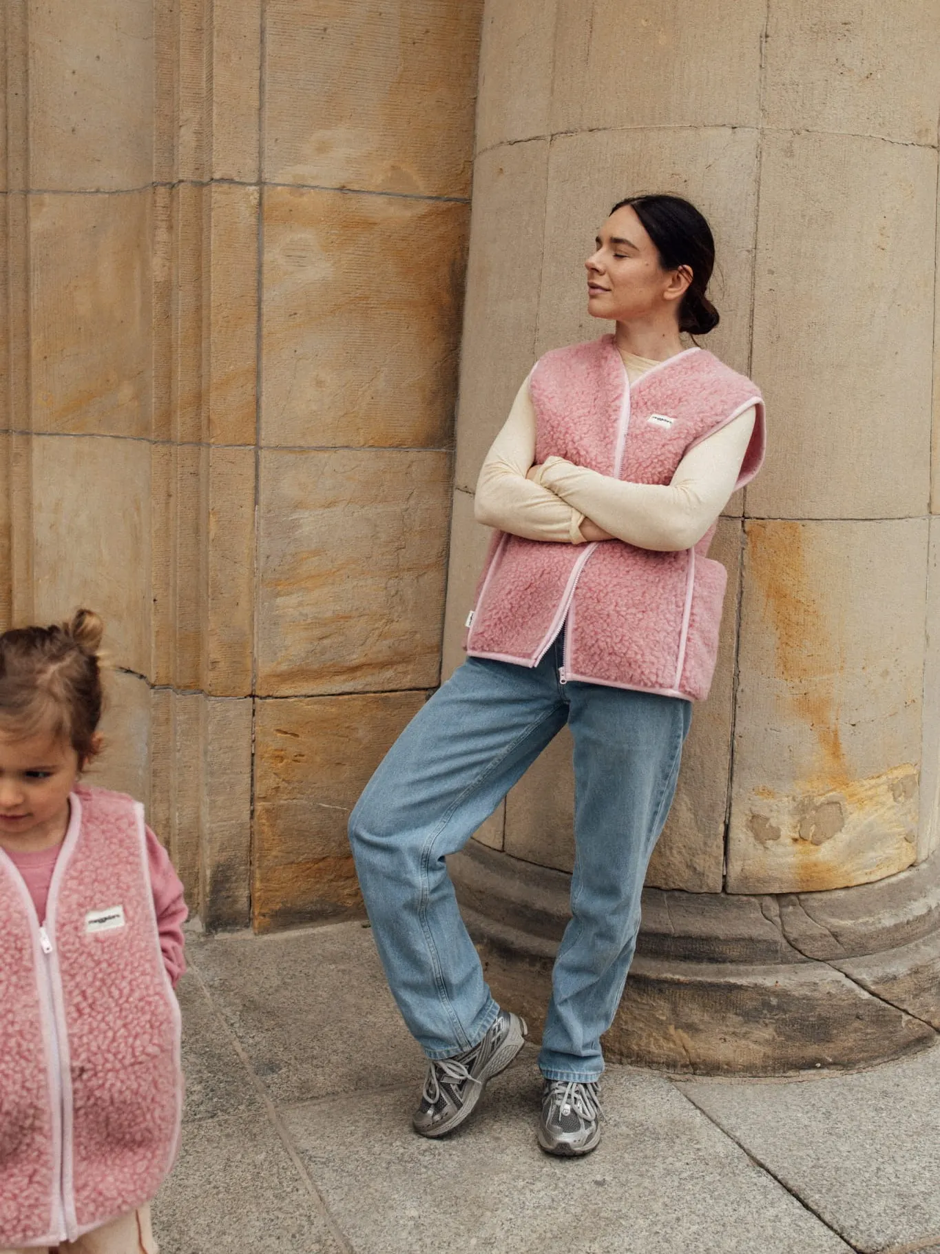 Meggstore - kamizelka wełniana damska Pink