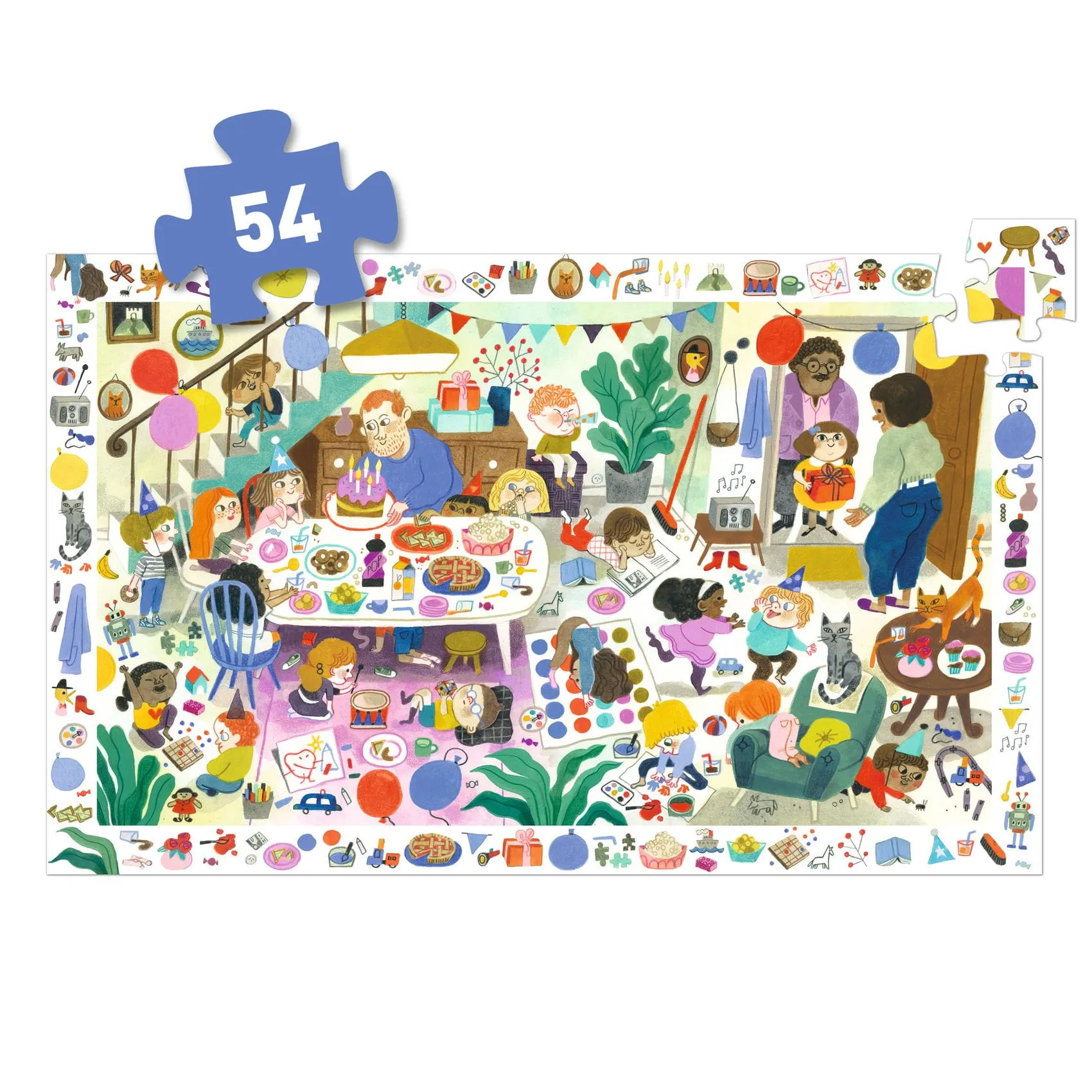 Djeco - puzzle obserwacja Urodziny 54 elem. 