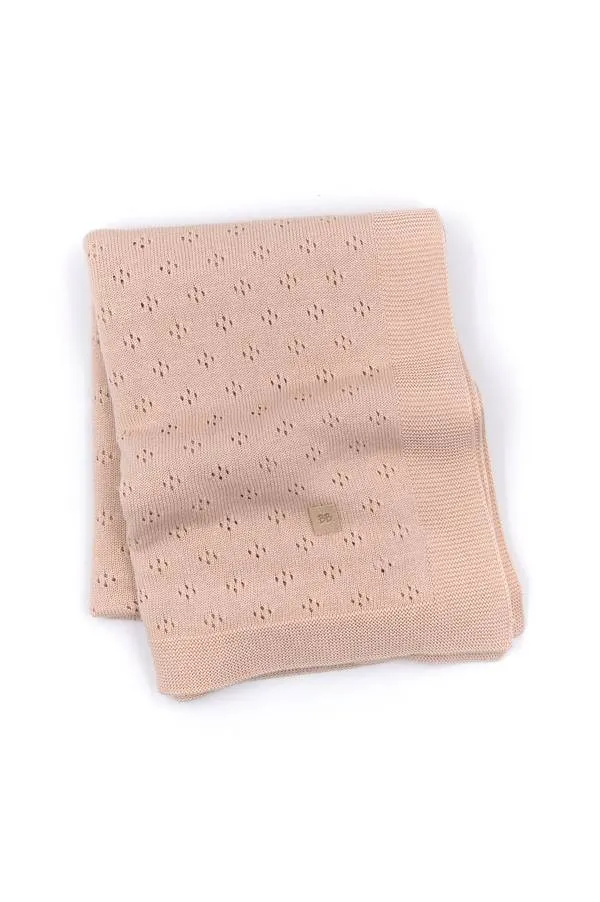 Bamboom - bambusowy kocyk niemowlęcy ażurowy 100x75 cm różowy Bamboom - bambusowy kocyk niemowlęcy ażurowy 100x75 cm różowy