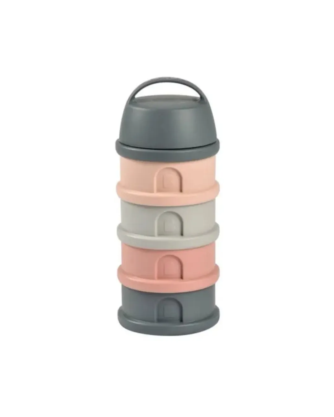Beaba - pojemniki na mleko modyfikowane 4 komorowe Mineral Grey - Pink