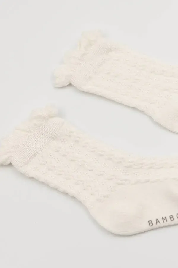 Bamboom - bambusowe skarpetki ażurowe kremowe