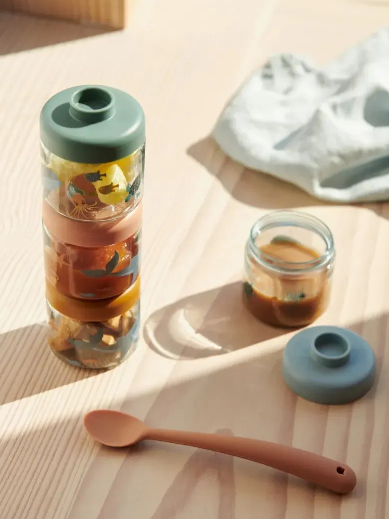 Liewood - pudełka na żywność dla niemowląt Dominique 4-pak Sea Creature sandy