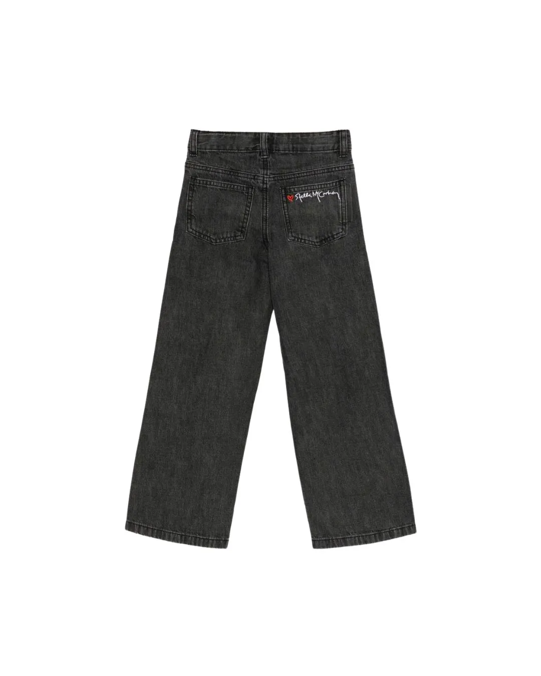 Stella McCartney - spodnie jeansowe z guzikami po bokach czarne