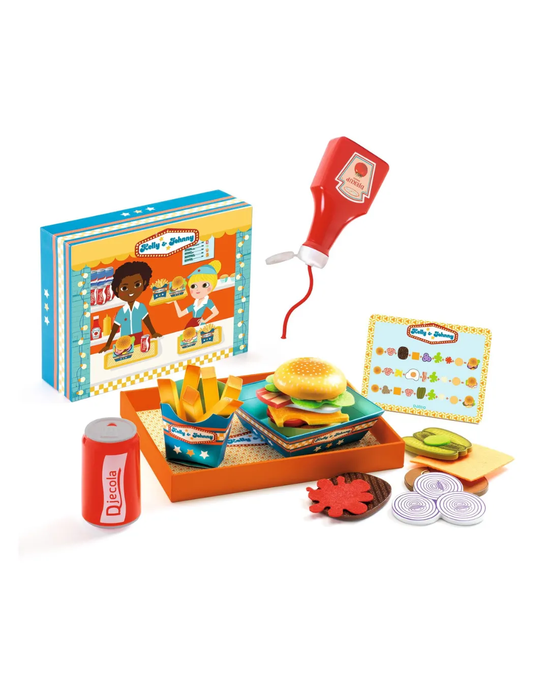 Djeco - drewniana zabawka fast food Kelly & Johnny