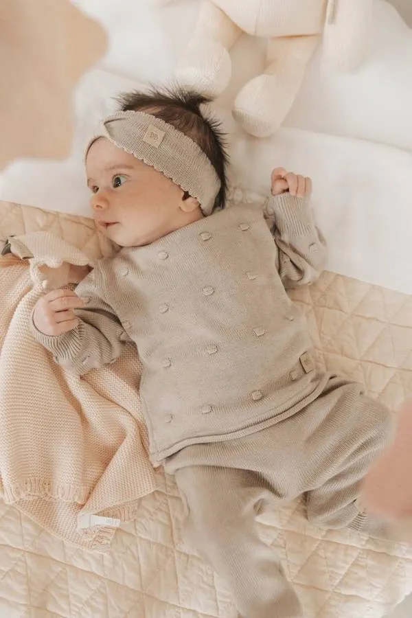 Bamboom - dzianinowa opaska niemowlęca kamelowa