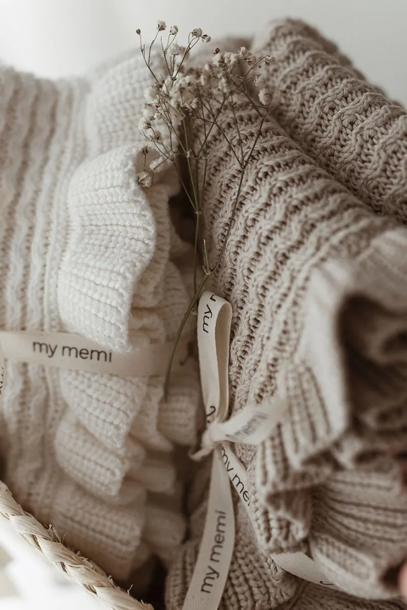 My Memi - kocyk bambusowy z falbanką 85x105 Beige My Memi - kocyk bambusowy z falbanką 85x105 Beige