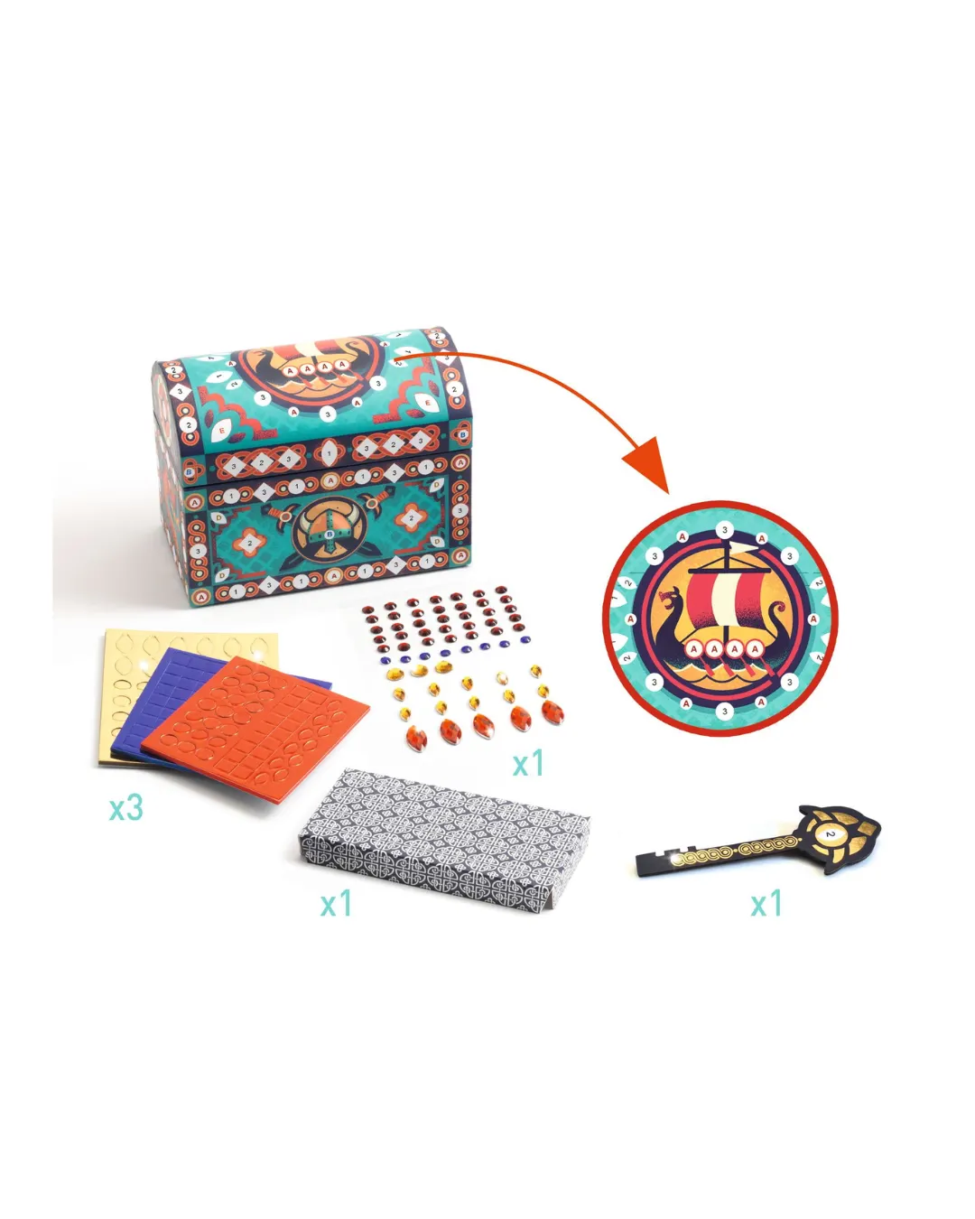 Djeco - zestaw zrób to sam - szkatułka z kluczykiem