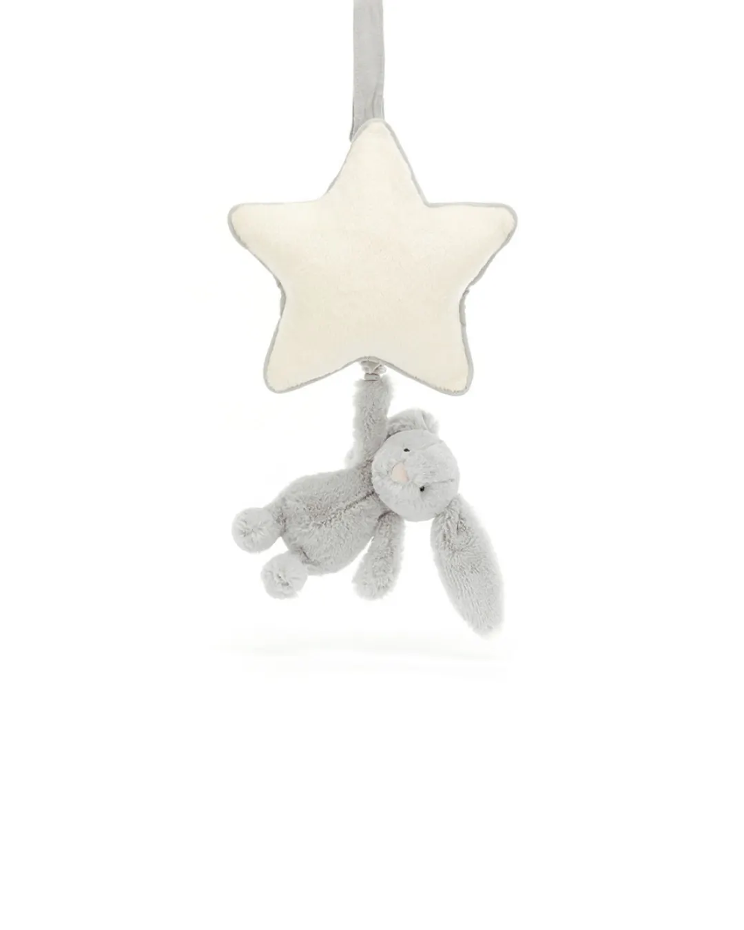 Jellycat - króliczek z gwiazdką i pozytywką srebrny 30 cm