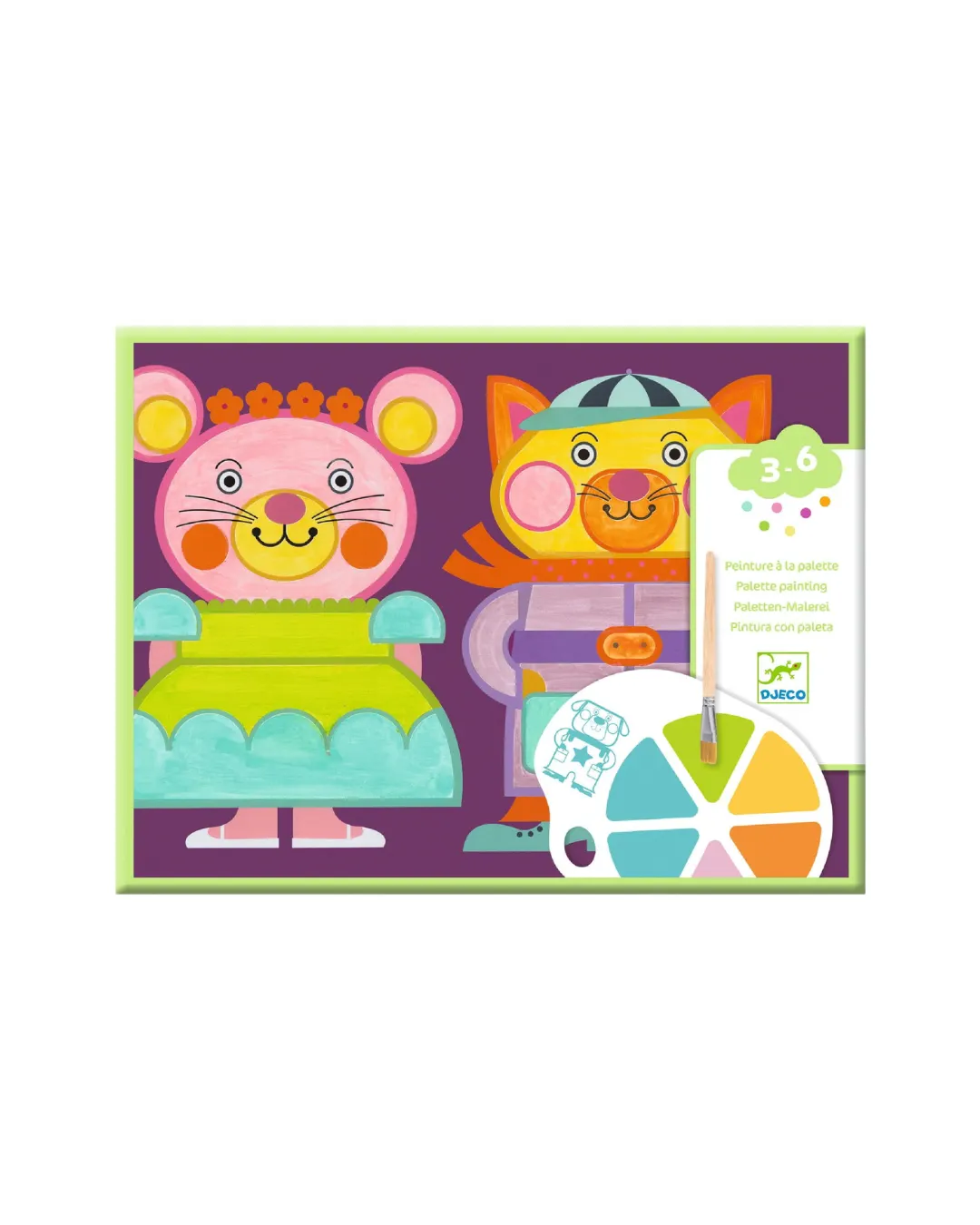 Djeco - malowanie z paletą farb Mali Przyjaciele
