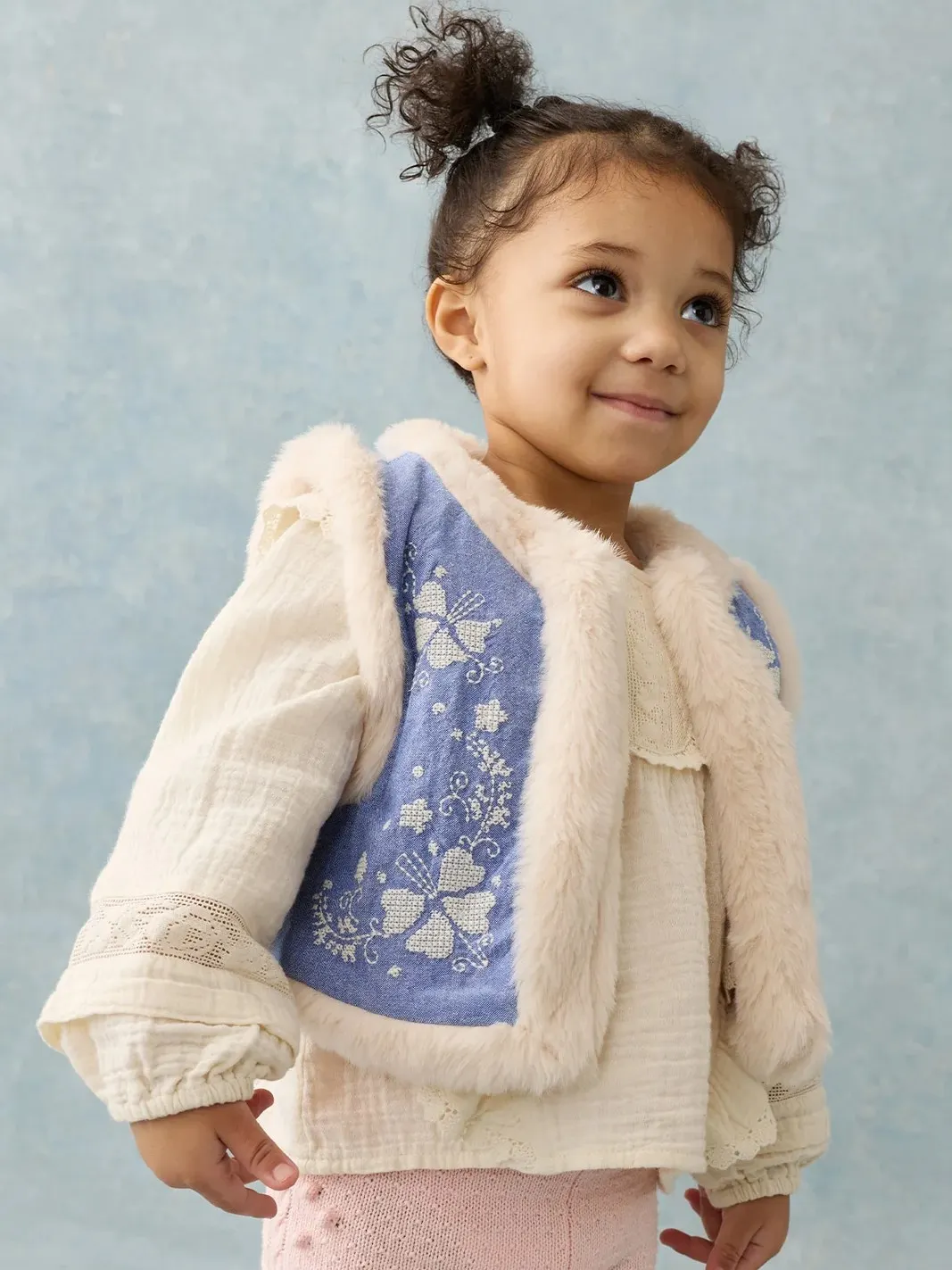 Louise Misha - dwustronna kamizelka Librana Light Blue Louise Misha - dwustronna kamizelka Librana Light Blue