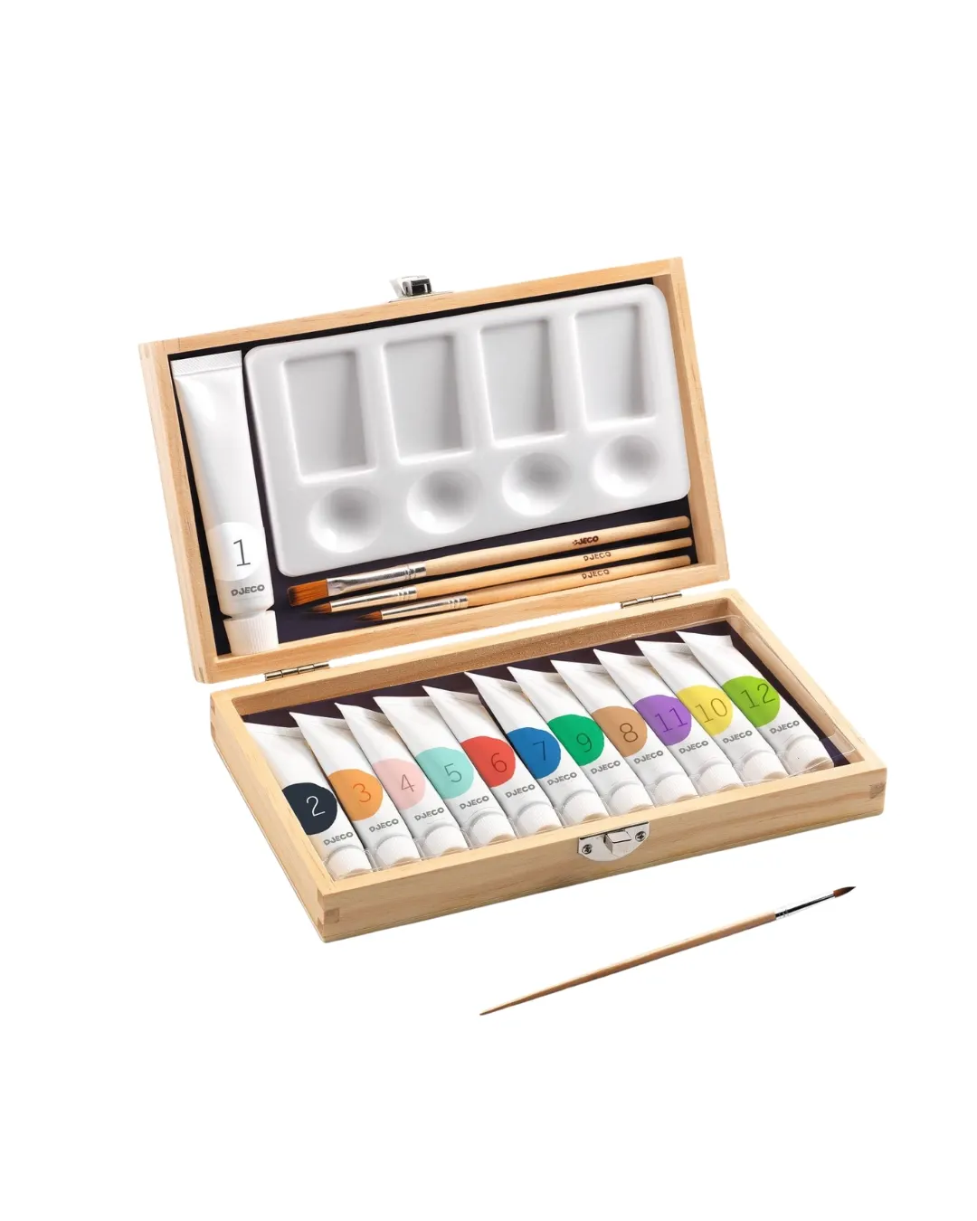 Djeco - zestaw artystyczny w walizce - farby gwaszowe 12 szt.