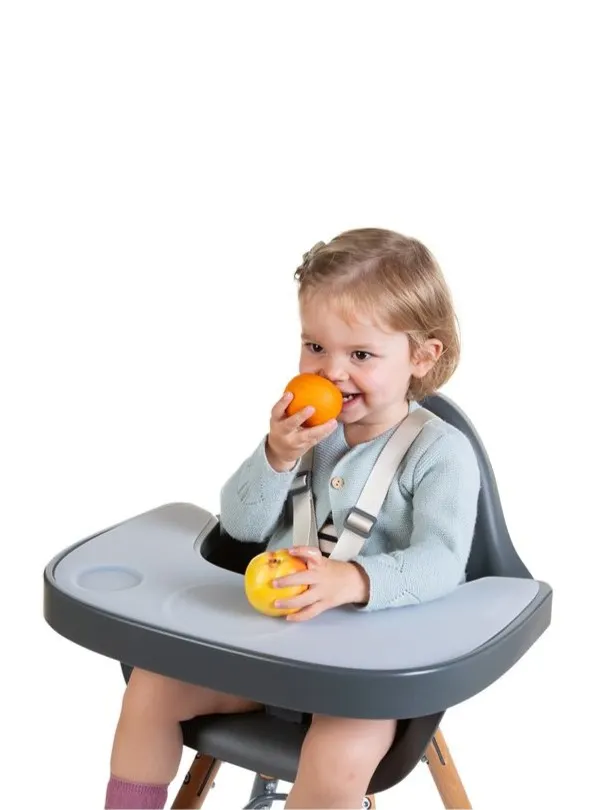 Childhome - tacka ABS do krzesełka Evolu 2 + mata silikonowa Anthracite