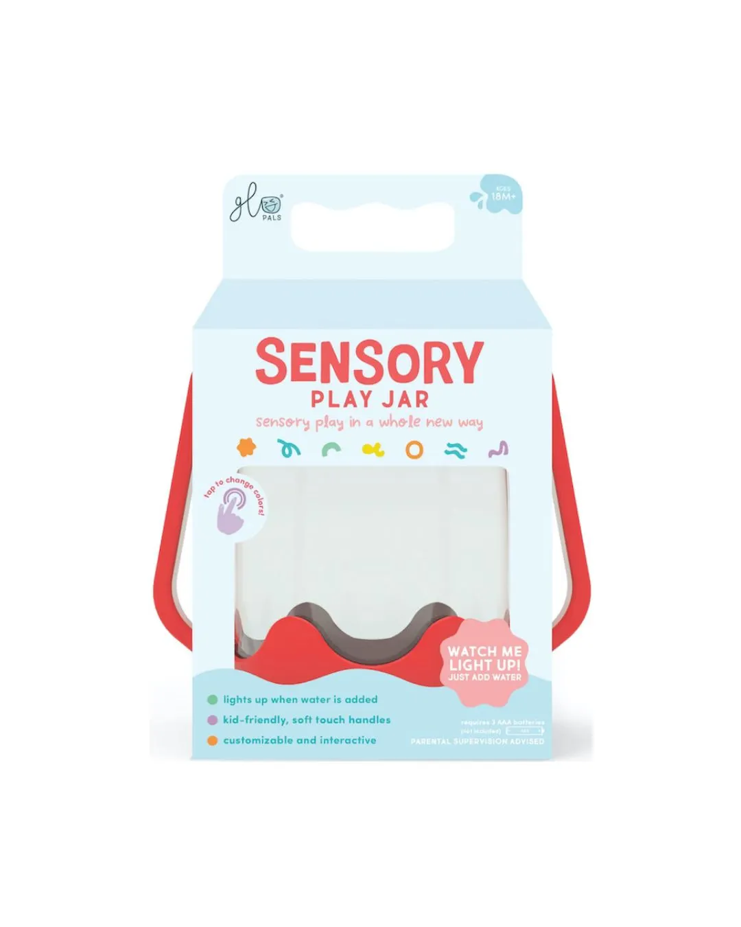 Glo Pals - słoik sensoryczny do napełnienia wodą czerwony Glo Pals - słoik sensoryczny do napełnienia wodą czerwony