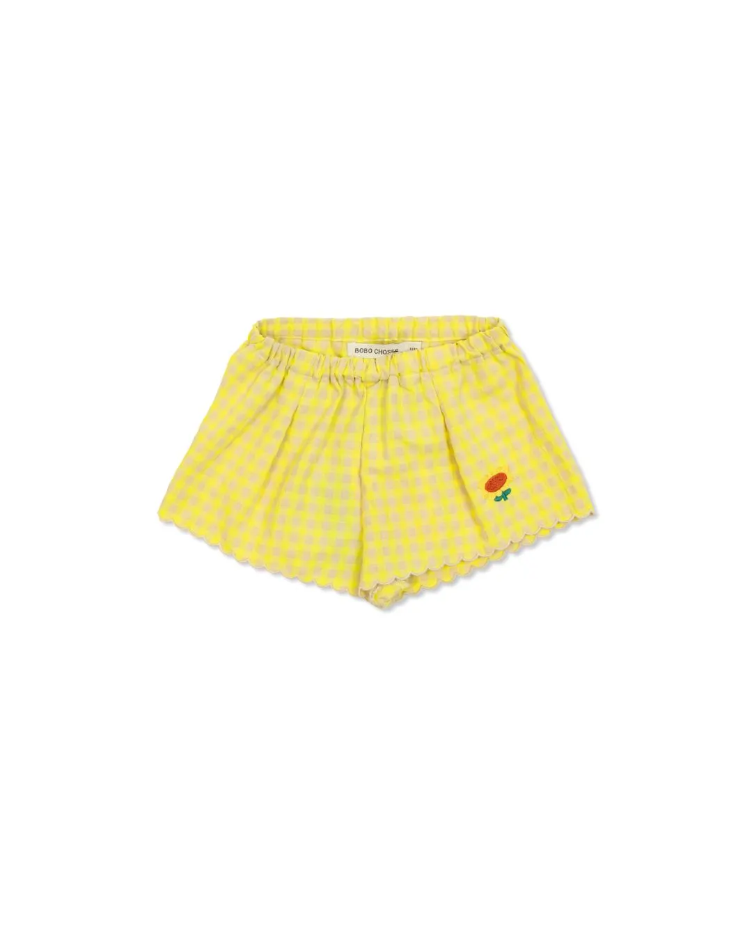 BOBO CHOSES - szorty dziecięce z tkaniny Vichy z falbaną multicolor 