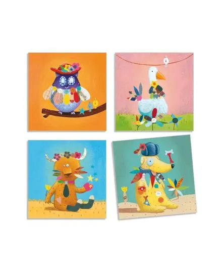 Djeco - zestaw artystyczny z naklejkami Zwierzęta