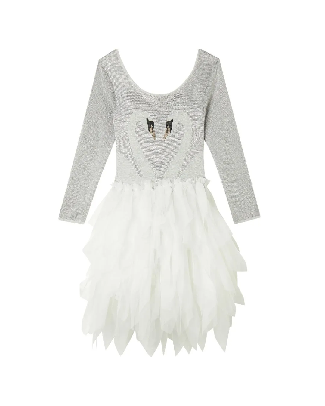 Stella McCartney - dzianinowa sukienka z łabędziami i tiulową spódnicą Stella McCartney - dzianinowa sukienka z łabędziami i tiulową spódnicą