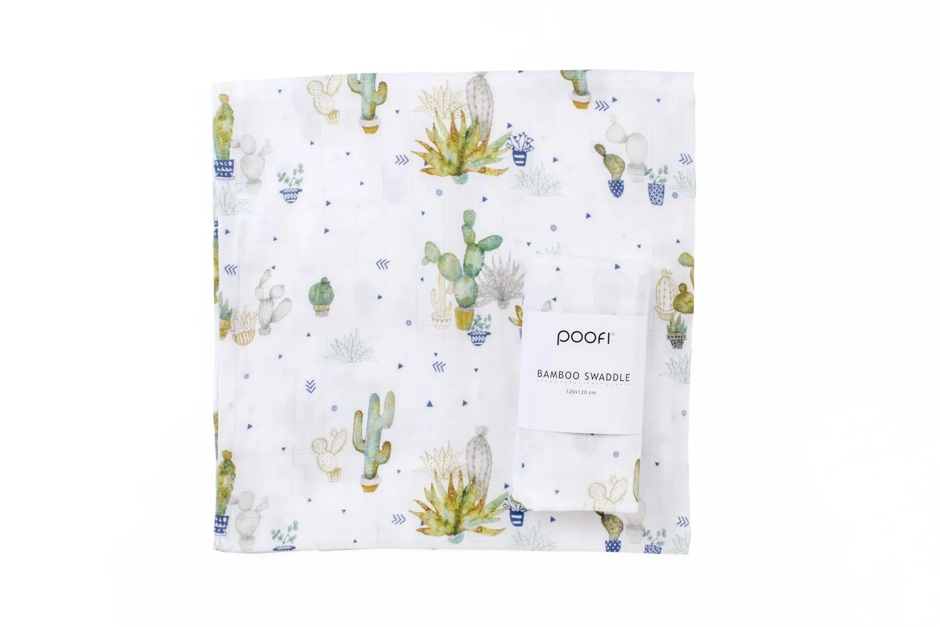 Poofi - otulacz bambusowy Tropical 120x120 Kaktusy Poofi - otulacz bambusowy Tropical 120x120 Kaktusy