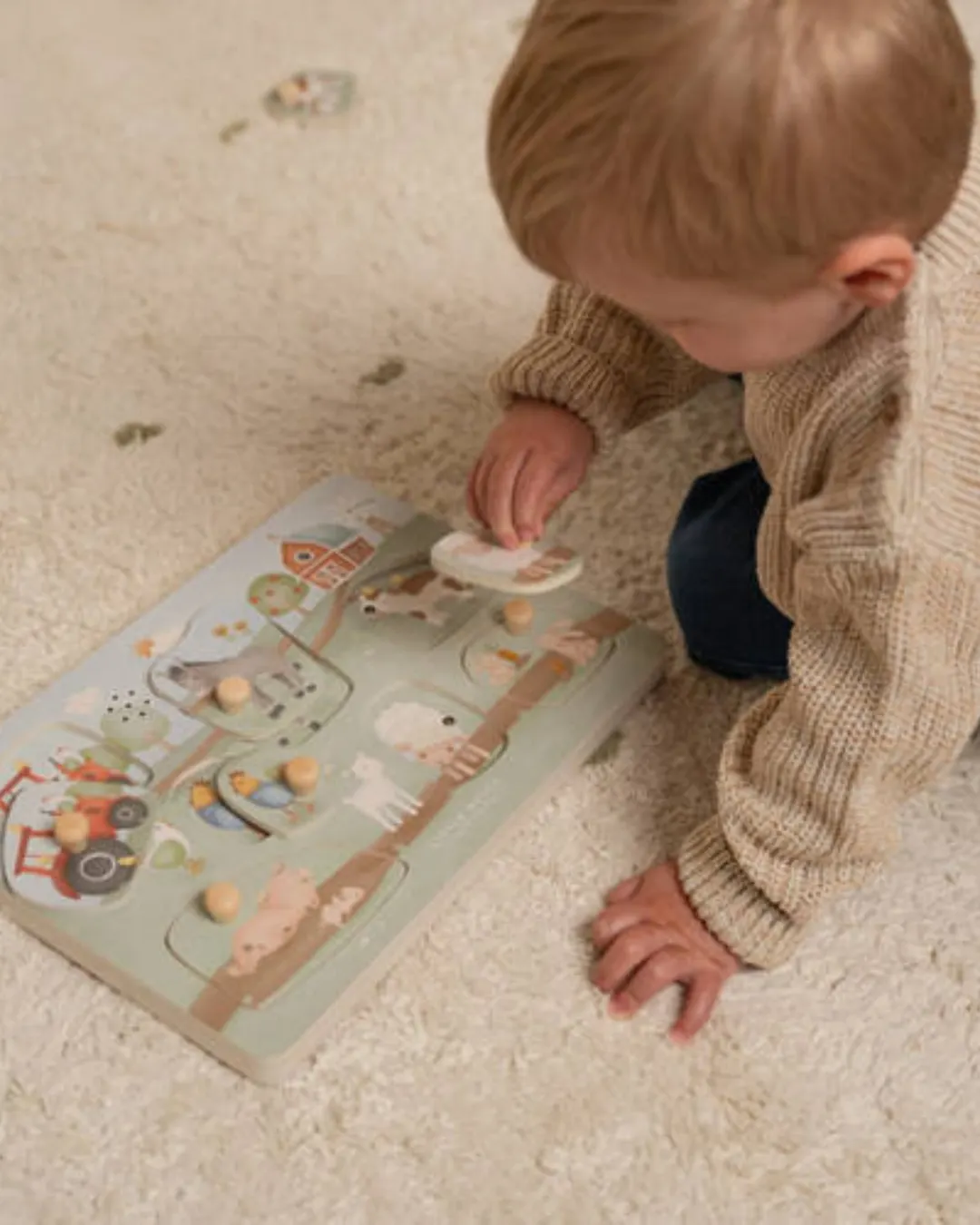 Little Dutch - puzzle dźwiękowe dla dzieci Little Farm FSC Little Dutch - puzzle dźwiękowe dla dzieci Little Farm FSC