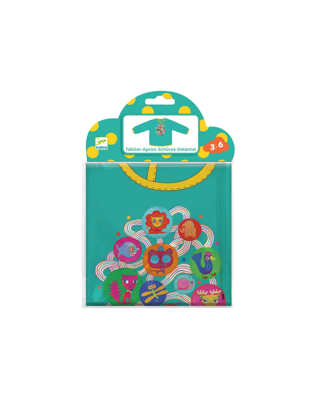 Djeco - fartuch do malowania dla dzieci z motywem zwierzątek