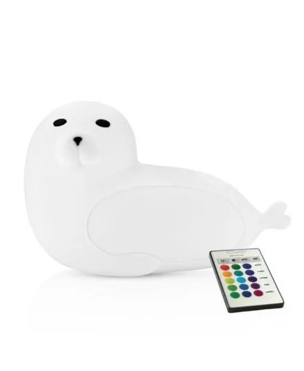 Rabbit & Friends - foka lampka silikonowa z pilotem Biała