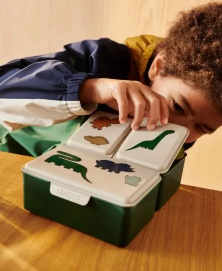 Liewood - lunchbox dziecięcy Driss Lunchbox Dinosaurs Mist