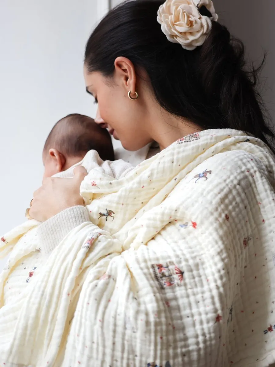 Cam Cam Copenhagen - muślinowy kocyk dla niemowląt GOTS Carousel Cam Cam Copenhagen - muślinowy kocyk dla niemowląt GOTS Carousel