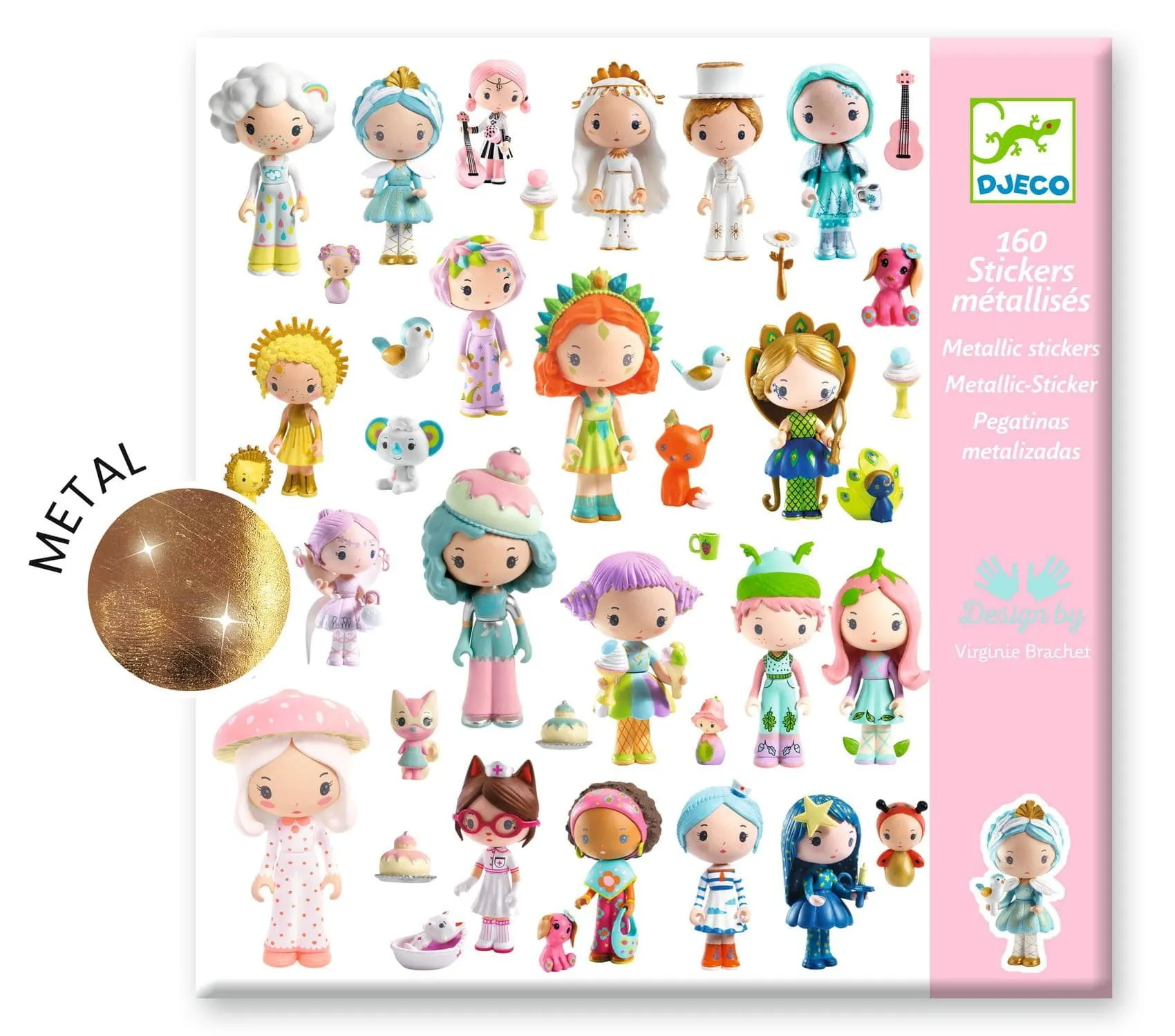 Djeco - metaliczne naklejki Świat Tinyly Djeco - metaliczne naklejki Świat Tinyly